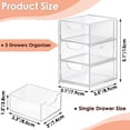 thumbnail image 3 of Paquete de 2 organizadores de almacenamiento de acrílico con cajones, organizador de computadora transparente de 3 capas para suministros de oficina, mini caja de almacenamiento, 3 of 4