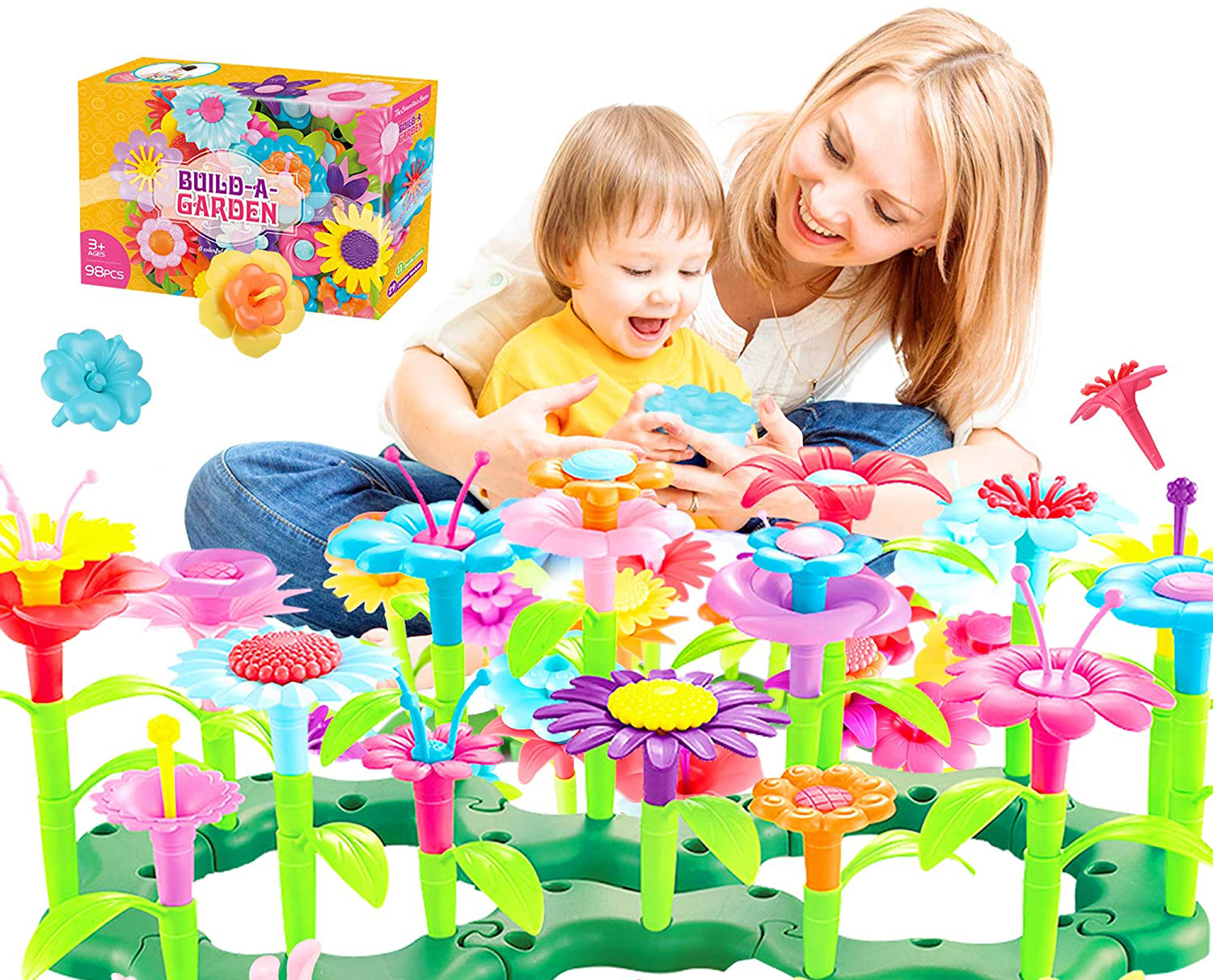 Flower Garden Building Toys for Girls, 98 PCS Gardening Pretend Gift