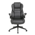 thumbnail image 6 of Boss Office Products High Back Flip Arm Vinyl Executive Chair in Black, 6 of 9