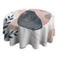 thumbnail image 4 of Blue Boho Abstract and Plant Pattern Round Tablecloth 60"x60",Wrinkle Wipeable Table Cloth for Kitchen Dining Room Picnic Patio Party, 4 of 6