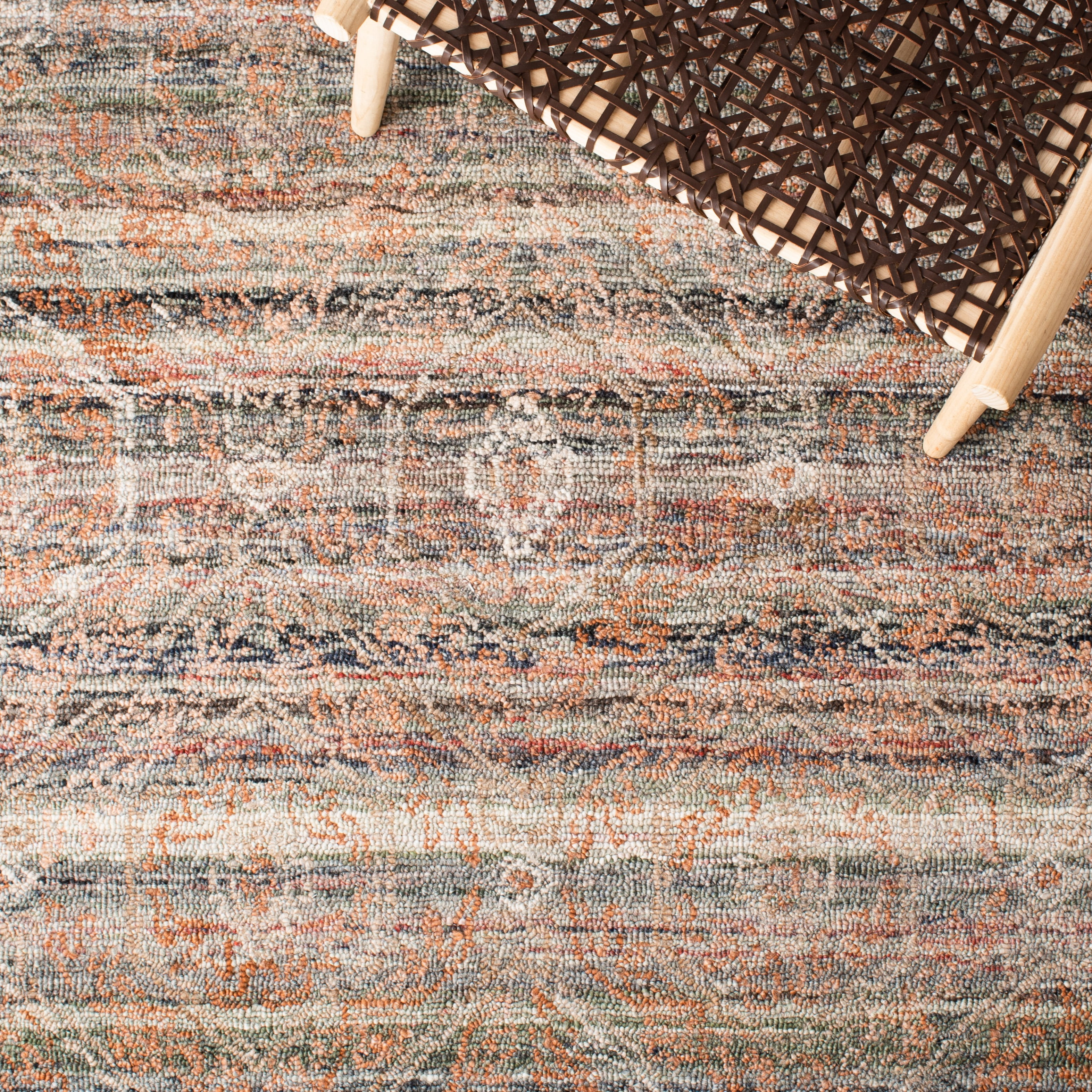 SAFAVIEH Marquee Esmond Geometric Runner Rug, Grey/Rust, 2'6" x 8'