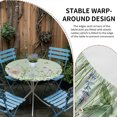 thumbnail image 2 of Flower Green Round Tablecloth for 55-60 Inch Tables,Fitted Table Cover with Elastic Edge,Blue Pink Daisy Wildflower Floral Botanical Waterproof Outdoor Table Cloth Protector for Patio Garden Dinner, 2 of 9