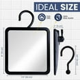 thumbnail image 3 of MIRRORVANA Real Glass Hanging Fogless Shower Mirror - Distortion-Free & Adjustable Swivel Hook for Effortless Shaving - Fill Back Chamber/Reservoir with Hot Water for Anti-Fog Effect (8" x 7", Black), 3 of 7