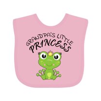 Inktastic Grandpa's Little Princess Cute Frog Girls Baby Bib