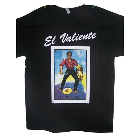 - El Valiente Lottery T-Shirts Loteria T-Shirts Mexican T-Shirts US Screen Printed - Medium - Gifts (MXTS309*)
