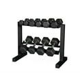 CAP 150 Lb. Coated Hex Dumbbell Weight Set, 525 Lb. with Black Rack