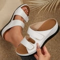 thumbnail image 5 of Dakaela Orthopedic Wedges Sandals for Women Arch Support Open Toe Platform Slip on Slides Summer Dressy Casual Walking Shoes with Hook and Loop Size 6-10 White, 5 of 9