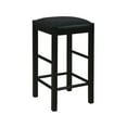 thumbnail image 3 of Linon Lancer Backless Wood Counter Stool, 25" Seat Height, Black Finish with Black Fabric, 3 of 10