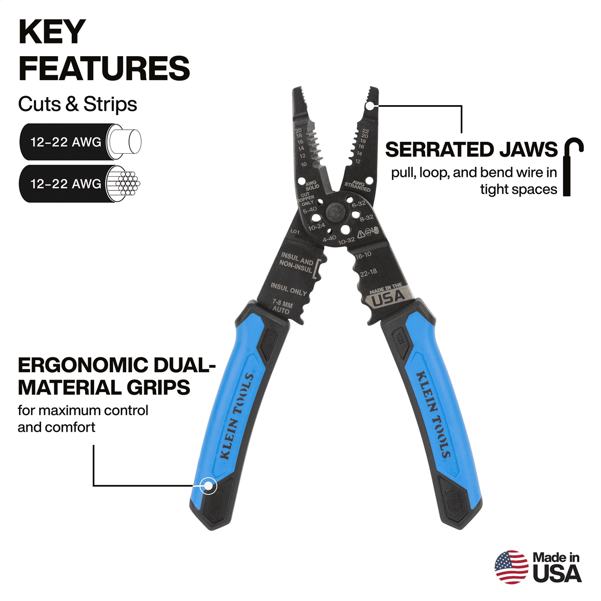 Klein Tools Long Nose Multi-Purpose Wire Stripper