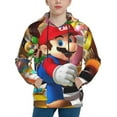 thumbnail image 4 of Mario Hoodie 3D Print Pullover Hooded Long Sleeve Sweatshirts Tops Blouse with Pocket for Boys Girls Small, 4 of 7