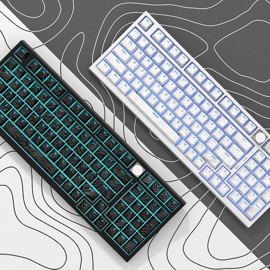108Keys Original Height Keycaps Line Keycap Set Front Print Backlits Caps for Mechanical Keyboards