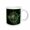 White, variant on 3drose, Awesome Mechanical Skull Green Colors, 11oz Mug