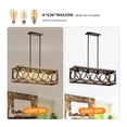 thumbnail image 3 of GDF Studio 4-Light Farmhouse Rectangle Ceiling Light, Chandelier with Adjustable Height, Matte Black, 3 of 8