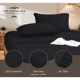 thumbnail image 3 of 100% Pima Cotton California-King Size 4-PCs Sheet Set (Stripe, Black) Fits 10-12" Deep Pocket, 600 Series Sateen Weave, 3 of 5