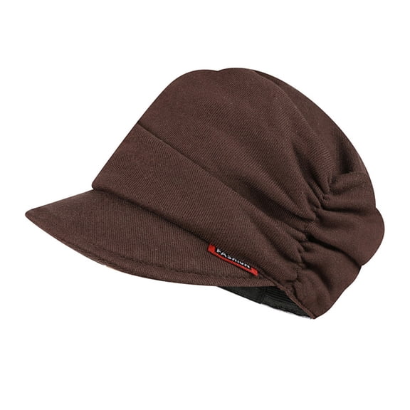 Brown Visors Unisex Warm Baggy Weave Crochet Winter Wool Knit Ski Beanie Skull Caps Hat