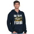 thumbnail image 5 of Fishermen Only Happy When I'm Fishing Zip Up Hoodie Men's Women's Brisco Brands S, 5 of 6