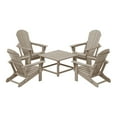 thumbnail image 2 of WestinTrends Malibu 5-Piece HDPE Adirondack Chair Outdoor Patio Square Table Conversation Set, Weathered Wood, 2 of 15
