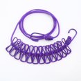 thumbnail image 1 of ¡Liquidación! Tendedero Plertrvy morado con 12 pinzas. Tendedero portátil de viaje con 12 pinzas. Aparato de viaje para uso en exteriores e interiores., 1 of 6