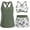 Green Palm Tree, variant on 3 Piece Tankini with Shorts – Tummy Control Push Up Swimsuit, High Waisted Swim Shorts with Pockets, Quick Dry Athletic Set Green Palm Tree S