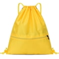 thumbnail image 2 of Mochila sencilla con bolsillo con cordón para hombre y mujer, mochila deportiva para fitness, bolsa de baloncesto ligera, bolsa de tela Oxford con cremallera, 2 of 4