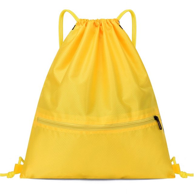 Mochila sencilla con bolsillo con cordón para hombre y mujer, mochila deportiva para fitness, bolsa de baloncesto ligera, bolsa de tela Oxford con cremallera