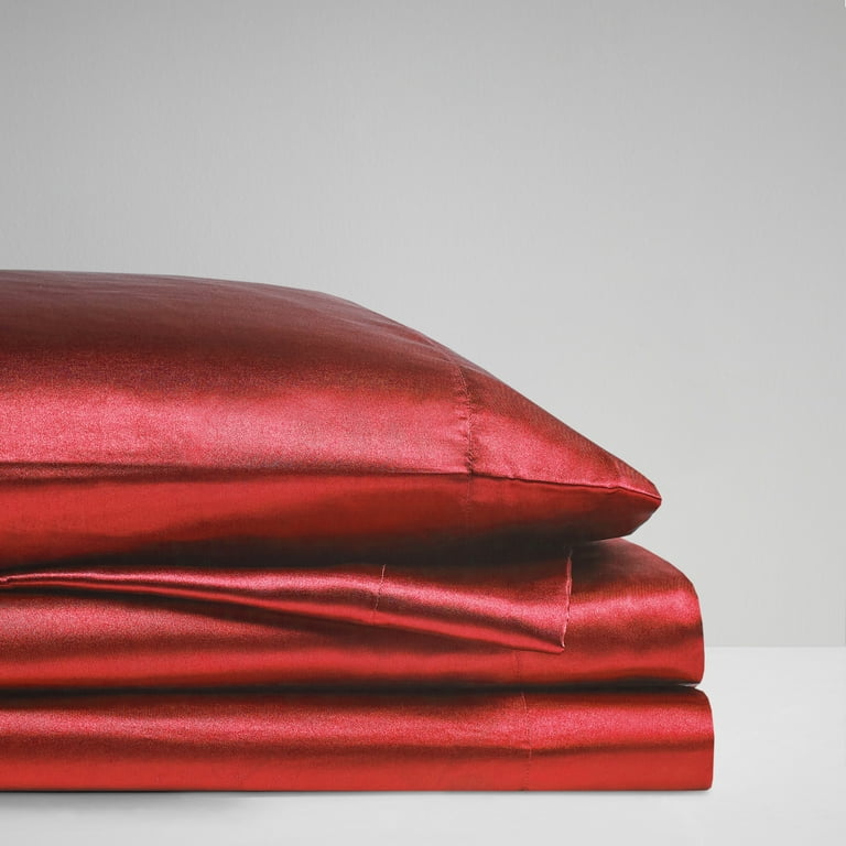 Red 2024 silk sheets