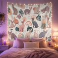 thumbnail image 2 of Cats Scattered Asymmetrical with Arrangement Hairless Sphynx, Serene Watercolor for Plant Lovers, Wall Decor, Mother'S Day Gift, Tapestry Wall Hanging for Dorm and Living Room, 2 of 7