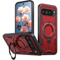 thumbnail image 1 of KOMI Magnetic Case for Google Pixel 9A with Rotatable Ring Holder [Compatible with MagSafe] Military Shockproof Kickstand Protective Case for Google Pixel 9A, Red, 1 of 5
