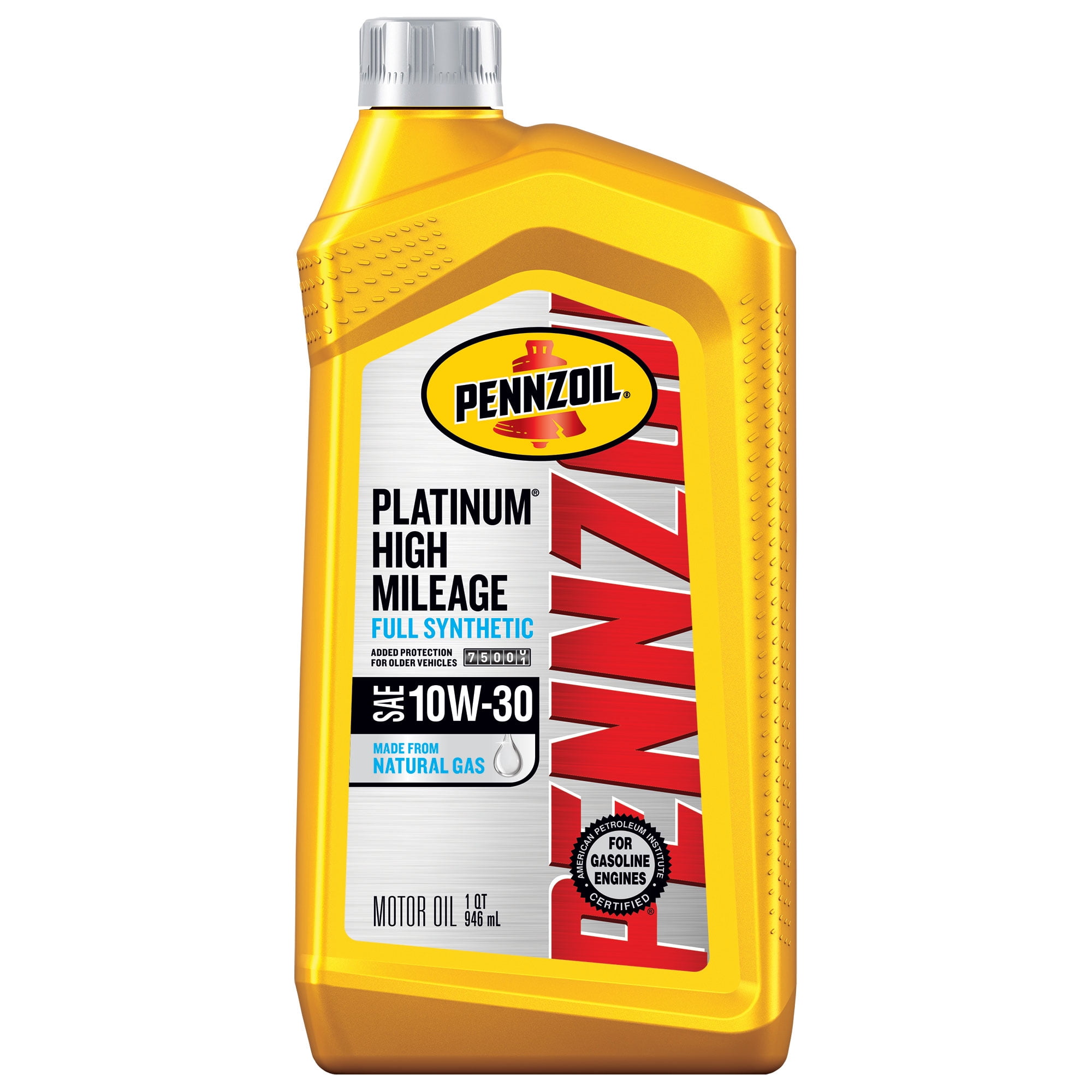 Pennzoil Platinum High Mileage Full Synthetic 10W-30 Motor Oil, 1 Quart