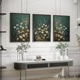 thumbnail image 4 of Wildflowers flower Canvas Wall Art Emerald Green Wall Decor Pictures Botanical Landscape Painting Wildflower Field Prints Modern Farmhouse Floral artwork for bedroom bathroom（Only canvas）, 4 of 6
