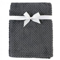Hudson Baby Unisex Baby Plush Waffle Blanket, Charcoal, One Size