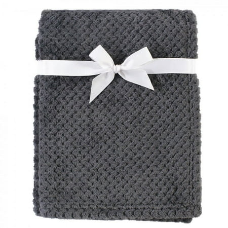 UPC: 0660168590937 | Hudson Baby Infant Plush Waffle Blanket Charcoal One Size
