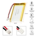 thumbnail image 4 of YDL 3.7V 1500mAh Battery 603959 Lithium Polymer Ion Rechargeable Li-ion Li-Po Battery with 2P PH 2.0mm Pitch Connector, 4 of 5