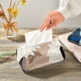 thumbnail image 5 of Chrysanthemum Pattern on Beige Background Tissue Box Cover Leather Square Rectangle Tissue Box Holder for Bathroom Living Room Desk Office Decor, 5 of 7