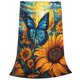 thumbnail image 2 of Fotbe Colorful Cloud Butterfly Sunflower Manta de Franela Acolchonada con Estampado, Súper Suave y Esponjosa, Extra Grande para Sofá, Cama, Uso Todo el Año-40"x30", 2 of 7