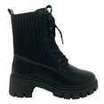thumbnail image 2 of New Women's Lug Sole Platform Combat Ankle Bootie Lace up Side Zipper Bootie, 2 of 5