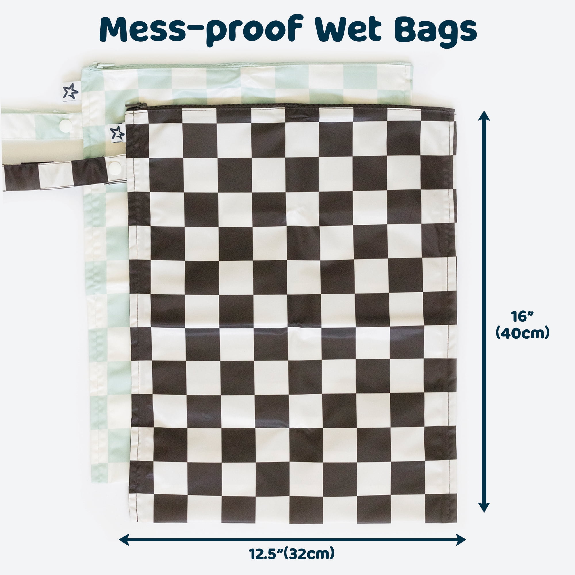Tiny Twinkle Waterproof Wet Dry Bags | 2-Pack Set | Baby & Toddler Bags for Swim, Diapers and Travel