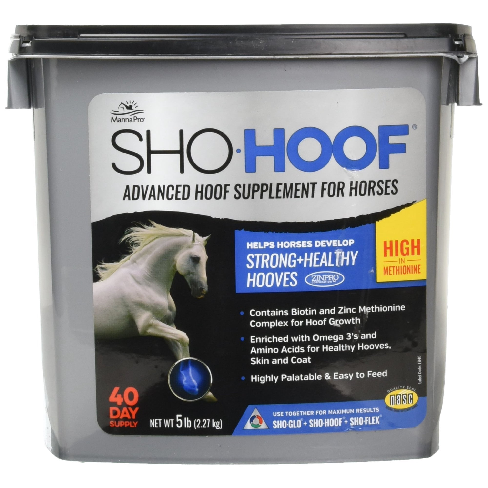 Manna Pro Sho-Hoof Equine Hoof Supplement - Veterinary Use - 5 lb Box — Home & Garage Storage, Stackable Design