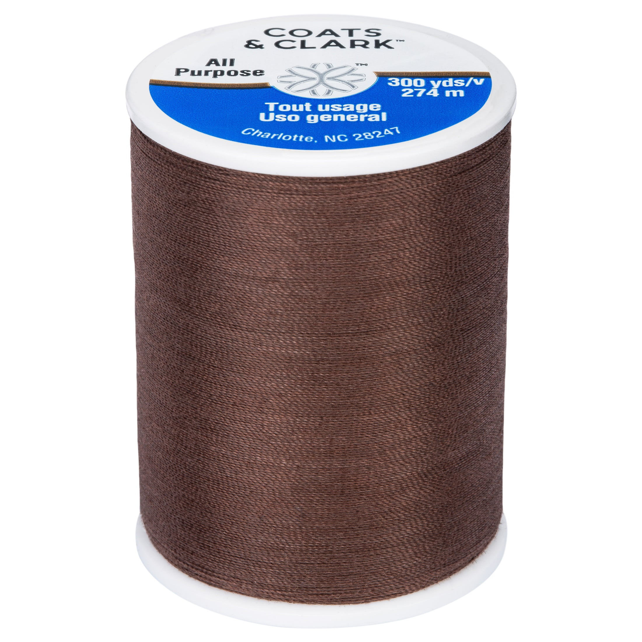 (3 pack) Coats & Clark All Purpose Chocolate Polyester Thread, 300 Yards