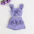 thumbnail image 2 of snilers Toddler Girls Clothes Cute Outfits 2 Piece Bow Ruffle Tank Tops Skirt Summer Clothing Sets Size 12 Months-6 Years, 2 of 7
