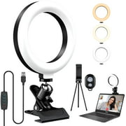 Qoosea Selfie Ring Light, Phone Ring Light, 3000-6000k Clip on Light with Phone Holder and Tripod Stand, 6.3" Call