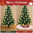 thumbnail image 4 of 36 Inch Christmas Tree Skirt – Velvet Plush Tree Mat, Soft Thickened Polyester with Red Ties, Single-Sided Printing, Available in 30in/36in/48in, Perfect for Holiday Xmas Tree Decoration, 4 of 7