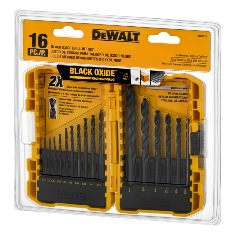 DeWalt Black Oxide Drill Bit Set 16 Pc