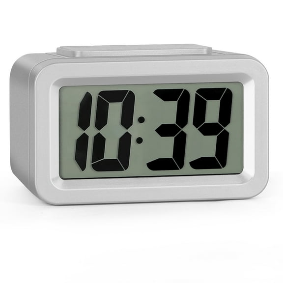 Self-Illuminating Digital Alarm Clock - Silver