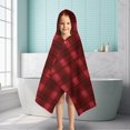 thumbnail image 6 of Red Black Checkerboard Checkered Pattern Hooded Bath Towel，50"x30" for Ages 3 To 12 Kids, Quick Dry Lightweight Soft Microfiber Hood Beach Towel Cover Up for Kids, 6 of 7