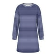 thumbnail image 6 of Kaemgyyd Women's Casual Sweatshirt Dress Crew Neck Long Sleeve Mini Pullover Dress Fashion Loose Stripe Dresses, 6 of 6