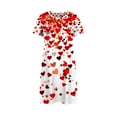 thumbnail image 3 of WCJM Short Sleeves Shirt Plus Size Casual Sleep Dress Women's Plus Heart Print Short Sleeve Round Neck Medium Stretch Loose Nightdress Valentine's Day Nightdress, 3 of 4