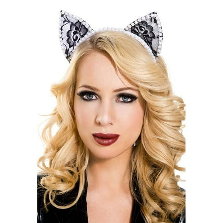 Headband Adapters Kit - 70823-BLACK-WHITE 1 Piece Fuzzy Cat Accessory Kit with Headband Accessory, Black & White