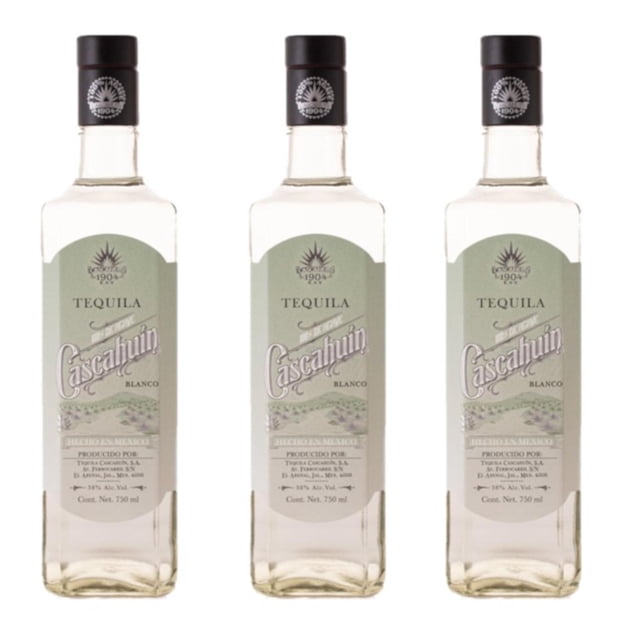 Paquete de 3 Tequila Cascahuin Blanco 750 ml Genérico Blanco