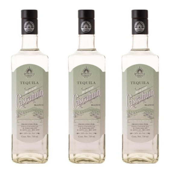 Paquete de 3 Tequila Cascahuin Blanco 750 ml Genérico Blanco